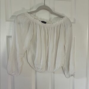 Brandy Melville Elegant White Off-Shoulder Women's Top